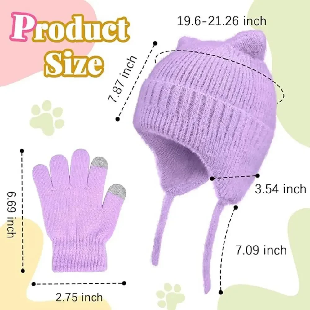 Kids Winter Hat Glove Set for Boys and Girls